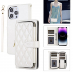 Paelaga lukuga rahakott Flip nahast telefoni&uuml;mbris iPhone 15 Pro Max 14 Plus 13 12 11 X XS XR Samsung S23 Ultra S22 S21 S20 FE A14 A34 A54 A13 kate iPhone 7 (iPhone 8) valge