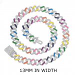 Iced Out Cuban Link Chain Kaelakee Kullav&auml;rvi Rhinestone Mees Kaelakee Bling R&auml;ppar Kaelakee Meestele Hip Hop corrente masculina 30inches(75cm)