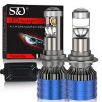 2tk H4 H7 Led miniprojektori objektiiv H8 H11 Canbus 9005 HB3 9006 HB4 auto esitulede pirnid 80000LM 120W k&otilde;rge ja madala valgusvihu kohtvalgusti LHD RHD automaatlamp 12V 6000K H7 LHD