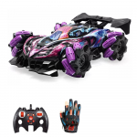 Kaugjuhtimispult Spray Car Kaugjuhtimispult Stunt Car 2,4 GHz funktsiooniga Cool Lights Music Side Drift 2 controller-1 battery lilla
