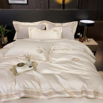 Kerge luksusstiilis 140S pika klambriga puuvillast tikitud neljaosaline komplekt, puhtast puuvillast tikandid, nahas&otilde;bralik neljaosaline komplekt, high-end 2.0m bed sheet 4pcs