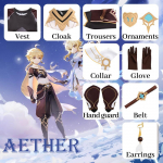 Impact Aether Cosplay Kost&uuml;&uuml;m &Uuml;htne Parukas Anime Halloweeni Kvaliteetsed Kost&uuml;&uuml;mid Naistele M&auml;ngu XXXL