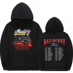 Bad Bunny Kapuutsiga Dressipluus El Ultimo Tour Del Mundo Graafilise Tr&uuml;kiga Kapuutsiga Dressipluusid Streetwear Unisex Naiste Vintage Mood Kapuutsiga Pullover Sweatshirt L