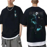 Jaapani anime Jujutsu Kaisen Satoru Gojo Printeriga s&auml;rk Unisex Fashion Unisexga Pure Cotton l&uuml;hikeste varrukatega T-s&auml;rk Unisex Oversized T-s&auml;rk L