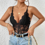 Suvine naiste kombinesoon varrukateta pitsist seksikas kitsas must Sling Body S must