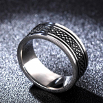 Roostevaba kala muster Euroopa ja Ameerika Retro Blackened Ring roostevabast terasest 8mm 7