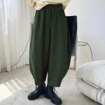 Vintage lahtised Bloomers Naiste p&uuml;ksid Kevadised elegantsed laia s&auml;&auml;rega haaremip&uuml;ksid taskutega S&uuml;giskontori-daami soliidsed p&uuml;ksid 30016 One Size