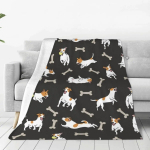 Jack Russelli terjer koera flanell tekk Armas looma soe pehme viskamise tekk diivanvoodi Travel Print voodikate Diivanvoodi kate 30*40in