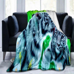 Tiger Animal mustriga flanellist voodikate diivanile Pehme t&auml;iskasvanutele m&otilde;eldud sooja tekk Reisiviske tekk jahutustekk 75x100cm (30x40inch)