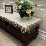 Laudlina Ristk&uuml;lik Euroopa Kohv Tikitud Pits TV Kapp Poekast Lauakate Laudlina Kangas Pika ribaga tolmukate 60X120cm