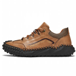 K&auml;sitsi valmistatud ehtsast nahast meeste kingad Mugavad poolsaapad meestele vabaajajalatsid Mokassiinid Meeste lamedad kingad 38 helepruun v&auml;rv