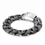 Punk Link keti k&auml;ev&otilde;ru meeste roostevabast terasest salap&auml;rane s&uuml;mbol v&otilde;lu Pulseira Masculina rasked tursked k&auml;epaela ehted 24cm