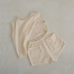 Suvine imikute beebipoiste t&uuml;drukute komplekt Puuvillane vesti ja l&uuml;hikeste p&uuml;kste komplektid lastele avaras stiilis soliidsed beebiriided 0-6months(73)