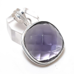 Natural Amethyst Gemstone Handmade 925 Sterling Silver Gift Pendant 1.58 l8f99