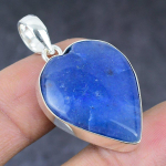 Natural Lapis Lazuli Gemstone Handmade 925 Sterling Silver Pendant 1.62 m2n45