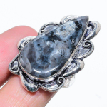 Natural Larvikite Stone Gemstone 925 Sterling Silver Gift Ring Size 9 j0e01