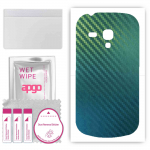 apgo Protective Skin Sticker for the back compatible with Samsung Galaxy S3 mini i8190, Wrap Film, Foil, Vinyl - Pattern Carbon Chameleon CAKA1