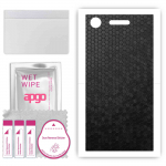 apgo Protective Skin Sticker for the back compatible with Sony Xperia XZ1, Wrap Film, Foil, Vinyl - Pattern Black Honeycomb