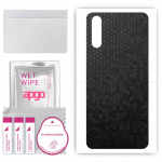 apgo Protective Skin Sticker for the back compatible with vivo iQOO Neo 855, Wrap Film, Foil, Vinyl - Pattern Black Honeycomb