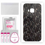 apgo Protective Skin Sticker for the back compatible with HTC One M9 Prime Camera, Wrap Film, Foil, Vinyl - Pattern Carbon Black Pixel
