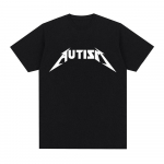 Autism Metal Rock Meem T-s&auml;rk Meeste Naiste Mood Hip Hop L&uuml;hikeste varrukatega Suurem&otilde;&otilde;tmelised T-s&auml;rgid Suvepuuvillane Mugavus T-s&auml;rk Topid M