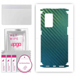 apgo Protective Skin Sticker for the back+sides compatible with Oppo Reno 6 Pro 5G, Full Wrap Film, Foil, Vinyl - Pattern Carbon Chameleon CAKA1
