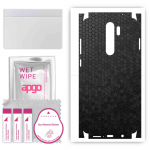 apgo Protective Skin Sticker for the back+sides compatible with Xiaomi Redmi Note 8 Pro, Full Wrap Film, Foil, Vinyl - Pattern Black Honeycomb