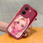 Pehme silikoonist ruudukujulise redeli mustriga telefoni&uuml;mbris, t&auml;ielikult kattev, kaamera p&otilde;rutuskindel kaitse, kummist &uuml;mbris Vivole Vivo S1 valge