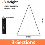 L&otilde;kke statiiv ripppoti jaoks &otilde;ues k&ouml;&ouml;gin&otilde;ud, piknik, keedupott, grillrest, grilli tugi, alumiiniumsulamist statiiv 3 Height-Black