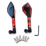 1 paar universaalset CNC muudetud vaate asenduspeeglit tagumised metallist k&uuml;ljepeeglid mootorratastele sinine