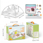 TUMAMA beebij&otilde;usaal, eemaldatavate rippuvate m&auml;nguasjade ja pehme k&otilde;hupadjaga m&auml;ngumatid, suure kontrastsusega beebi tegevusmatt 80*70*45cm