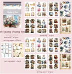 Uus 20 tk/komplekt Vanaaegse tegelase p&auml;evik Dekoratiivne lill K&uuml;lalisteraamatu materjal PET-kleebiste raamat, DIY Junk Journal, K&uuml;lalisteraamat M