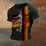 Vintage T-s&auml;rk meestele Retro-Saksamaa lipuga graafilise tr&uuml;kiga jalgpalli T-s&auml;rgid L&uuml;hikeste varrukatega T-s&auml;rk O-kaelusega Suured meeste r&otilde;ivad XL