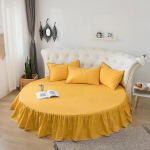 High Grade Pure Cotton Round Bedspread 200cm Round Bed Sheet 100% Cotton Solid Color Bed Skirt No Pillowcase 1pc Sheet 220cm