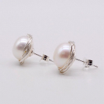 P&auml;rlk&otilde;rvar&otilde;ngad Valged &Uuml;mmargused Naturaalsed mageveep&auml;rlid K&auml;sitsi punutud Sterling H&otilde;bedased N&ouml;&ouml;pk&otilde;rvar&otilde;ngad Naiste N&otilde;elk&otilde;rvar&otilde;ngad Ema kingitused 13-14mm&SILVER PLATED