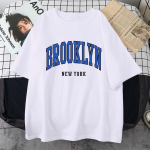 Brooklyn New York Sinine Disain Naiste T-s&auml;rk Street Hip Hop T-s&auml;rk Sport Pehme Puuvillane R&otilde;ivas Pluss Suurus Lahtine T-s&auml;rk R&otilde;ivad XS