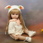 55 cm Silikoonist Terve keha Reborn Doll Maggi Armas Kleebitud Pikad Kuldsed Juuksed Vasts&uuml;ndinud nukk Elus T&uuml;druk Beebi nukk M&auml;nguasjad lastele Lastele Du&scaron;&scaron; M&auml;ngumaja m&auml;nguasi 55cm