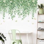 P&otilde;hjamaade v&auml;rske taime seinakleebised Top Corner Line Green Plant Daisy tapeet 1PCS