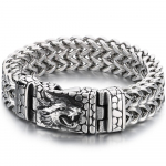 Lahe punk Hiina loongi draakoni pea k&auml;ev&otilde;ru meestele 16 mm laiune kahekihiline ruudukujuline Franco keti k&auml;ev&otilde;ru meeste ehted 21CM h&otilde;be