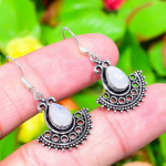 Rainbow Moonstone Gemstone Handmade 925 Sterling Silver Gift Earring 1.58 u2o05