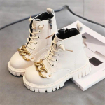 Metallist kett T&uuml;drukutele Moodsad talvesaapad Palus PU-nahast t&otilde;mblukk Pehme libisemisvastane Laste Poolsaapad Must Beež Puuvillane Saapad 26 beež