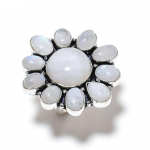 Natural Rainbow Moonstone Gemstone 925 Sterling Silver Gift Ring Size 7 r4a56