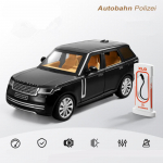 1/24 Land Rover Range Rover Maastur Sulamist Autoplaat Die-cast Metall Maastikuautod Autoplaat Simulatsioonheli ja valgusega Laste M&auml;nguasi Kingitus must