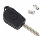 2 nupuga l&otilde;ikamata teraga auto kaugjuhtimispuldi v&otilde;tme&uuml;mbris koos 2 mikrol&uuml;litiga, mis sobib Citroen Picasso / Xsara jaoks No Micro Switches