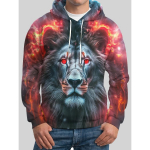 L&otilde;vi 3D-prindiga meeste kapuuts vabaaja s&uuml;gistalvine loom hunt pullover kapuutsiga pikkade varrukatega mood trend Spordir&otilde;ivad dressipluus S