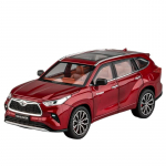 1/24 Toyota Highlander SUV Sulamist Valatud Metallist M&auml;nguautod Auto Mudel Heli Ja Valgusega T&otilde;mmatav Auto M&auml;nguasjad Lastele Kingitused punane