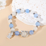 J&auml;nese ripats Opaalhelmestega k&auml;ev&otilde;ru Ins Aqua Blue Moonstone Hand String kett t&uuml;druks&otilde;brale Paari kingitused Ehted