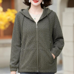 Suur Suurus Keskikka Naiste Joped Kapuutsiga S&uuml;gis Elegantne Pikk Varrukas Vabaaja Mantlid Naiste &Uuml;ler&otilde;ivad 6XL roheline