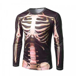 Meeste s&uuml;gisr&otilde;ivad pikkade varrukatega &uuml;markaelusega T-s&auml;rk Mood 3D Horror Elements Skull Graphic T-s&auml;rgid Casual Street y2k tops S