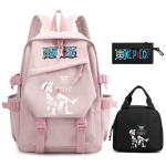 3 tk/komplekt Anime One Piece Seljakott koos l&otilde;unakoti ja pliiatsikarbiga, k&auml;ekott t&uuml;drukule, poisile, teismelisele, koolikott, veekindel seljakott, meestele, naistele, v&auml;lisreisikott